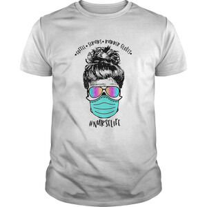 Coffee Scrubs Rubber Gloves Mask Nurselife Shirt